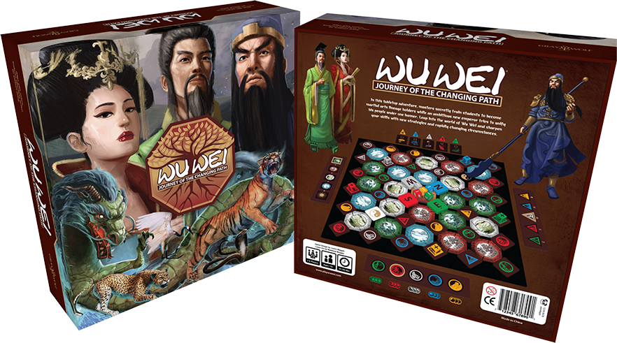 Photo of front and back cover of Wu Wei game box.